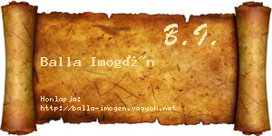 Balla Imogén névjegykártya